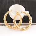 thumbnail image 4 of ruhuadgb 1 Pair Exaggerated Women Ear Hoop Hollow Out Polished Bamboo Joint Alloy Electroplated Ear Decoration Jewelry Lady Prom Party Hanging Earring, 4 of 8