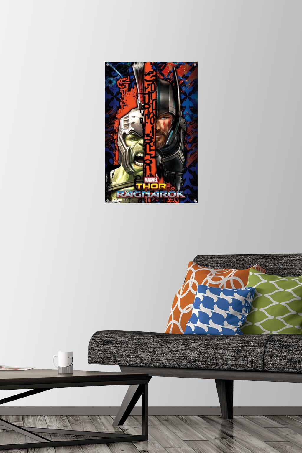 Marvel Cinematic Universe - Thor: Ragnarok - Split Wall Poster with Push Pins, 14.725" x 22.375"