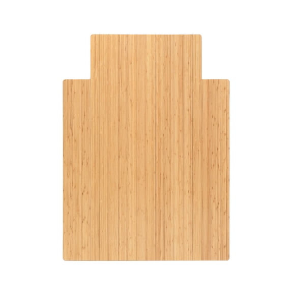 Anji Mountain 36" x 48" Bamboo Chair Mat for Carpet and Hard Floor, 5mm - Rectangular with Lip, Natural