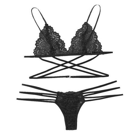 Bridal Bustier New Women Lace Lingerie Thong Set Bodydoll Sleepwear Bandage Bra Underwear