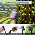 thumbnail image 3 of Guirnalda de 50 luces LED solares para exterior, guirnalda de luces con diseño de flor de cerezo, 50 LED, 2 modos, impermeable, para jardín, patio, Navidad, decoración de interiores, blanco cálido [Cl, 3 of 5