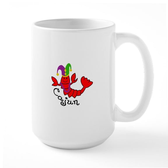 CafePress - MARDI GRAS CAJUN CRAWFISH Mugs - 15 oz Ceramic Large White Novelty Mug