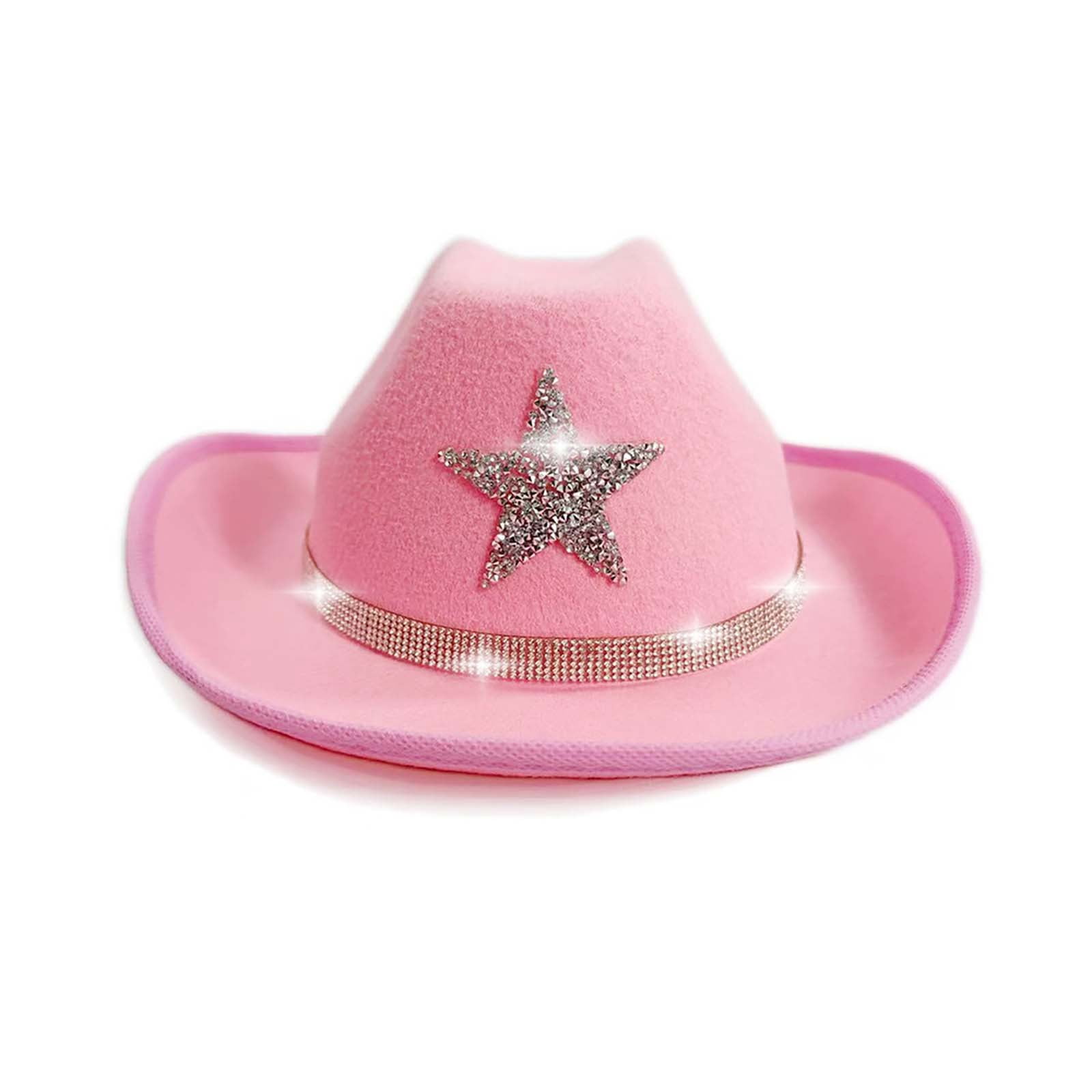 Bedwina Pink Cowgirl Hats for Kids, 2-Pack, LED Tiara 