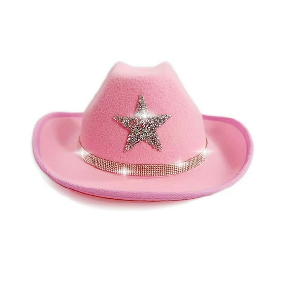 Sparkly Star Cowboy Hat For Kids Western Festival Party Outdoor Sun Play Accessory Kids Winter Hats Children Knit Warm Caps