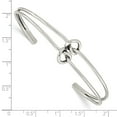 thumbnail image 4 of Auriga 925 Sterling Silver 2 Band Knotted Cuff Bangle 7.25inch for Women, 4 of 6