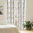 thumbnail image 2 of Ambesonne Geometric Window Curtains, Chevron Shapes Pattern, Each 28" W x 63" L, Marigold White and Pale Grey, 2 of 4