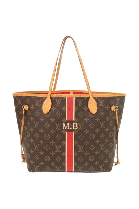 Pre-Owned Louis Vuitton Neverfull MM Monogram Red Tote Bag LV 0552 LOUIS VUITTON