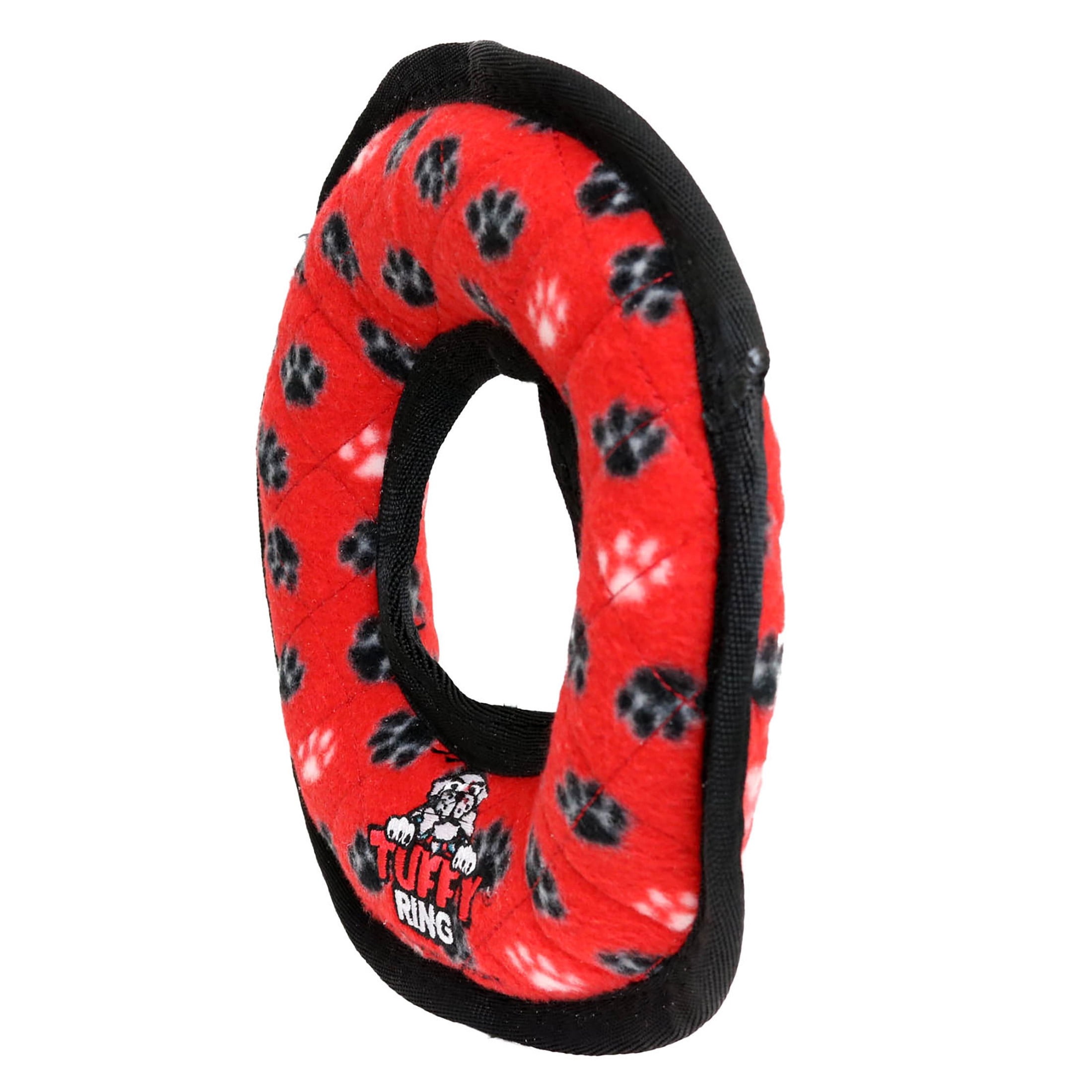 Tuffy Medium Red Ring Durable Plush Dog Toy