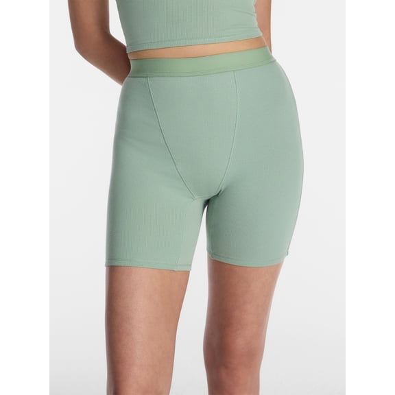 No Boundaries Cotton Stretch Ribbed Boxer Short Panties, Women's XS-XXXL