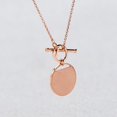 thumbnail image 4 of Collar con medallón de raqueta redondo de oro rosa de alta calidad, cadena de clavícula de cristal para mujer, 4 of 5