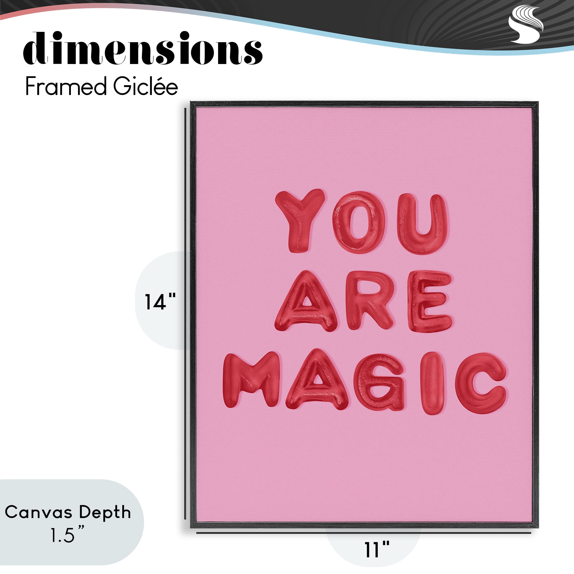 Stupell Industries You Are Magic Red & Pink Black Framed Giclee Art, design by LISH Creative