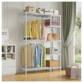 thumbnail image 3 of Drevy V7 Basic Garment Rack for Hanging Clothes Heavy Duty Clothes Rack with Shelves, Portable Closet Rack Metal Clothing Rack 5 Tiers Freestanding Closet Wardrobe System, Max Load 620lbs, White, 3 of 7