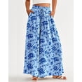 thumbnail image 3 of BTFBM Women Casual High Waist Wide Leg Pants Spring Summer Long Palazzo Pants Pocket Lounge Beach Vacation Clothes, 3 of 7