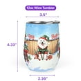 thumbnail image 5 of Merry Christmas Woofmas Xmas Noel Samoyed Elf Candy Cane Snow 12oz Stainless Steel Wine Tumbler Insulated Cup with Lid Siberian Sammy Dog Lover - 13017, 5 of 5