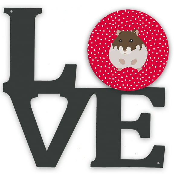 Dzungarian Hamster Love Metal Wall Artwork LOVE Red