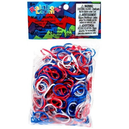 Rainbow Loom Jelly USA Mix Rubber Bands Refill Pack [600 ct]