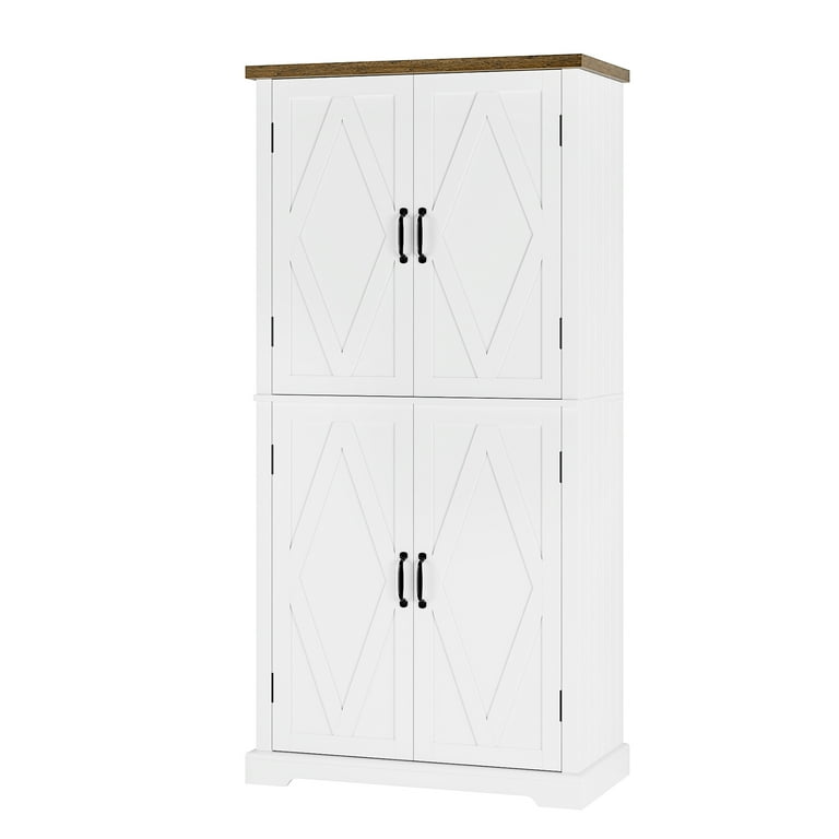 Halifax North America Freestanding Modern Farmhouse 4 Door Kitchen Pantry Cabinet | Mathis Home