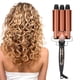 thumbnail image 5 of LCD Rizador de Pelo 3 Barril PTC Calentamiento Rápido 360 Grados Celsius Capaces de Alimentación Giratorio, Temperatura Constante Inteligente para Hogar y Peluquería TiendE, 5 of 7
