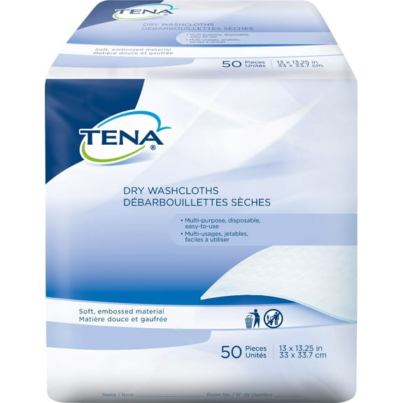 Tena Washcloth, 13 X 15 Inch White Disposable, 74500 - Case of 800
