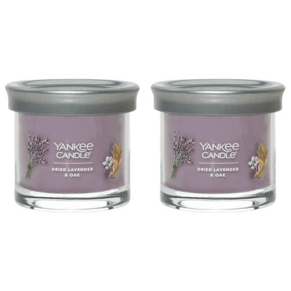 Yankee Candle Small Tumbler Scented Single Wick Jar Candle, Dried Lavender & Oak, 4.3 oz (Pack of 2)