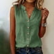 thumbnail image 2 of Eres Más Que una Camisa de Puntuación de Prueba Blusa de Botón sin Mangas de Color Sólido Casual para las Mujeres, Camisetas de Mujer Cuello en V Moda de Poliéster para el Verano, 2 of 8