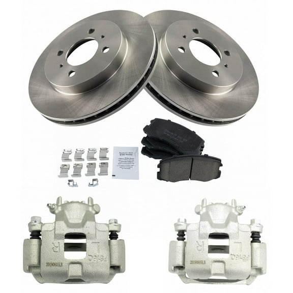 TRQ Front Ceramic Brake Pads & Rotors Kit Fits Select 2002-2007 Mitsubishi Lancer