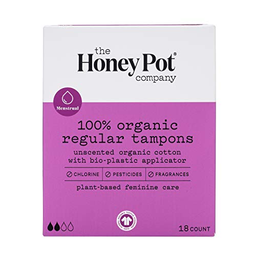The Honey Pot Company Regular Organic Cotton Tampons, 18 Ea