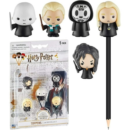 

Harry Potter Pencil Toppers 5pk Bellatrix Death Eater Voldemort Lucius Draco PMI International