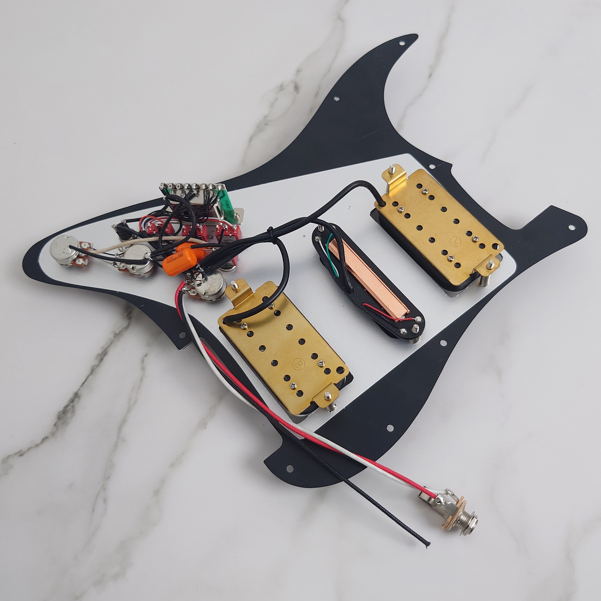 HSH Prewired Loaded Pickguard, with Alnico 5 Humbucker & Single coil Pickups, for Fender Strat Guitar