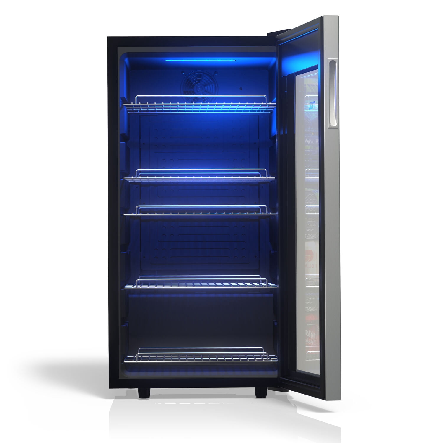 TCL Stainless Steel Single Door 121 Can Beverage Cooler for Kitchen, Bedroom & Office, 3.0 Cu. Ft.