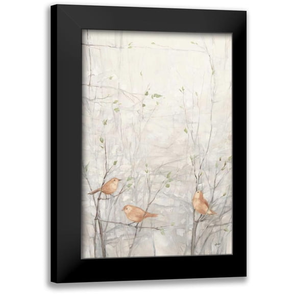 Purinton, Julia 11x14 Black Modern Framed Museum Art Print Titled - Birds in Trees I Brown