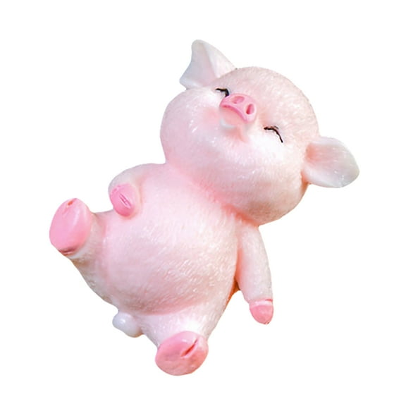 Desktop Resin Pig Model Figurine Sculpture DIY Craft Keychain Car Home Decor by Mightlink