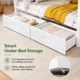 thumbnail image 5 of DTTRA Twin over Twin Convertible Bunk Bed with 2 Storage Drawers & Safety Handrails, White, 5 of 8