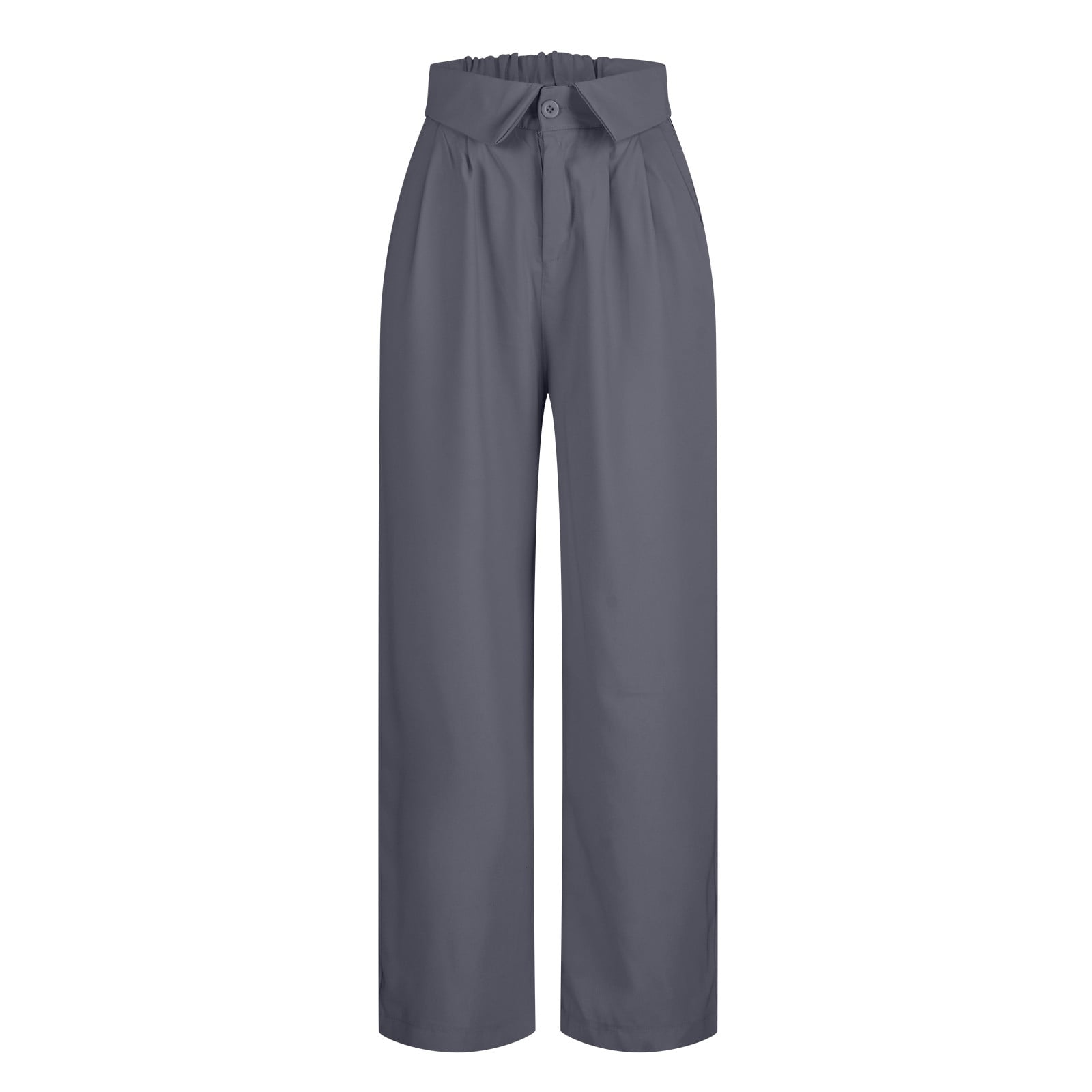 AherBiu Business Pants for Women Flap High Waisted Straight