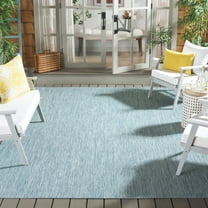 Safavieh Courtyard Finnian Solid Indoor/Outdoor Area Rug, Aqua/Gray, 6'7" x 6'7" Square
