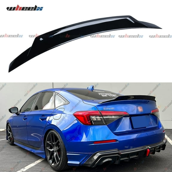 Rear Spoiler Compatible with 2022-2026 Honda Civic, Duckbill Fits for 22-26 4 Door Sedan, V3 Style Exterior High Kick Duckbill Trunk Tail Deck Lid Wing Lip (Glossy Black)