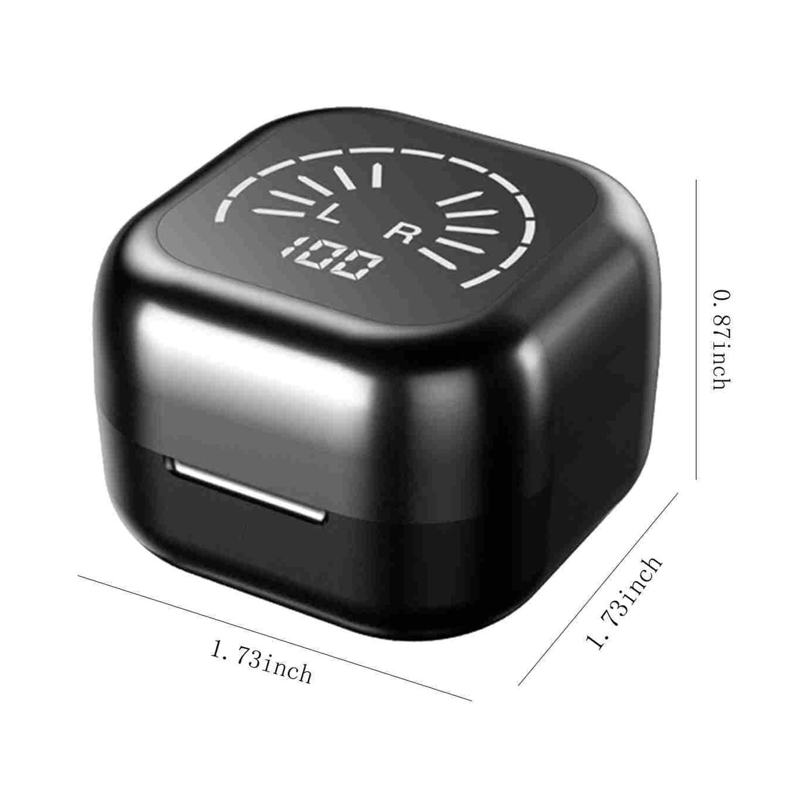 Bluetooth Headphones True Wireless Earbuds 60H Playback LED Power Display Earphones with Wireless Charging Case IPX5 Waterproof in-Ear Earbuds with Mic for TV Smart Phone Laptop Computer Sports,Black