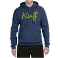 thumbnail image 2 of Wild Bobby, King Gold Script, Pop Culture, Unisex Graphic Hoodie Sweatshirt, Vintage Heather Navy, XX-Large, 2 of 4