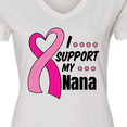 thumbnail image 4 of Inktastic Breast Cancer Awareness I Support My Nana with Pink Ribbon Women's V-Neck T-Shirt, 4 of 5