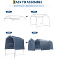 thumbnail image 6 of Ladcaser Outdoor 6'x8' Portable Storage Shelter, Heavy Duty Carport with Roll-up Ventilated Zipper Door and Windows, Gray, 6 of 8