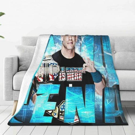 John Wrestler Cena Throw Blanket Convenient Air Conditioner Blanket Twin Size Blankets for All Seasons Stylish Blankets for Chair for Workouts 60"x50"