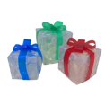 thumbnail image 3 of Cajas de regalo navideñas con iluminación LED y lazo, transparentes, para Navidad. Juego de tres colores 2, 3 of 9