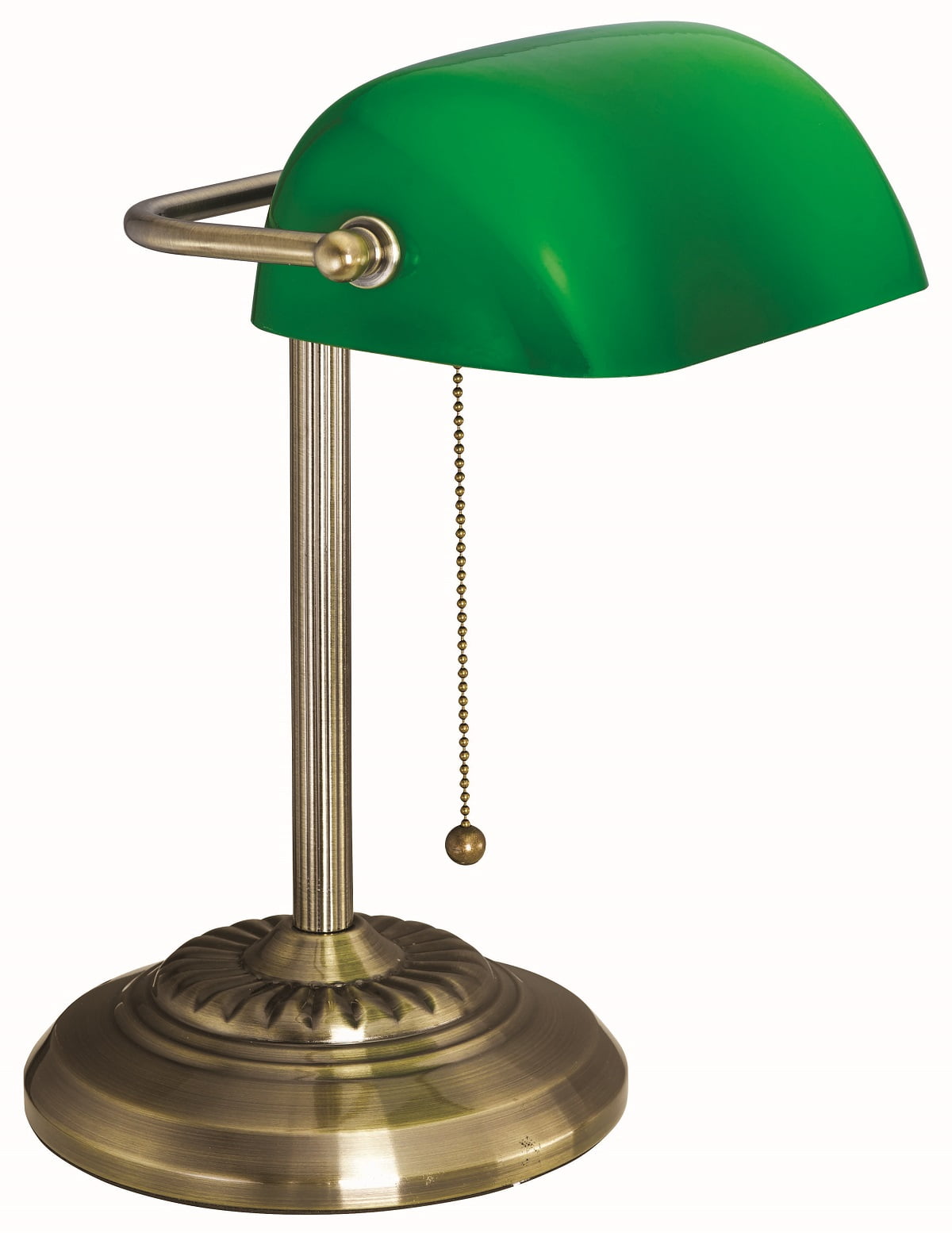 V Light Classic Style Cfl Banker S Desk Lamp With Green Glass Shade Antique Bronze Finish