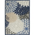 thumbnail image 2 of Nourison Tropical Oasis Indoor/Outdoor Modern Floral Blue/Multicolor 6' x 9' Area Rug, (6' x 9'), 2 of 9