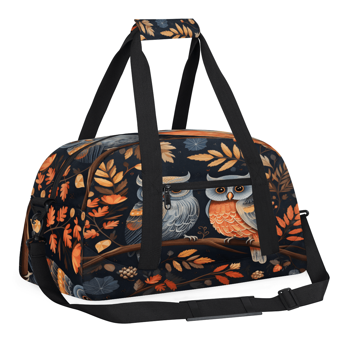 Herdesigns Cartoon Owl Sports Duffle Bag for Women & Men, Cute Owls Gym Bag Dance Bag Overnight Bag Carry On Weekender Travel Bag