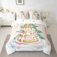 thumbnail image 2 of jejeloiu Marry Xmas Cake Bedding Comforter Set 7-Piece,Christmas Tree King Bedding Sets,Little Bear Biscuit Bed Sheets For Boys Girls,Lightweight Bedroom Decoration Reversible, 2 of 8