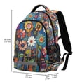 thumbnail image 2 of FORMRS Kids School Backpack Elementary Student Unisex Travel Bookbag with Reflective Stripes, Blue Colorful Flowers, 2 of 7