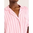 thumbnail image 5 of Joyspun Women’s Dreamy Soft Collection Bridal Short Sleeve Knit Notch Collar Top and Shorts Pajama Set, 2-Piece, Sizes XS-3X, 5 of 6