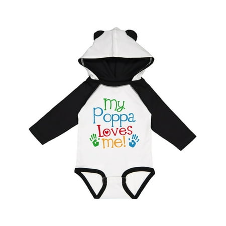 

Inktastic My Poppa Loves Me Outfit Gift Baby Boy or Baby Girl Long Sleeve Bodysuit