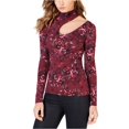 thumbnail image 1 of GUESS Blusa con corte floral para mujer, color morado, pequeña Guess Pull-over, 1 of 2